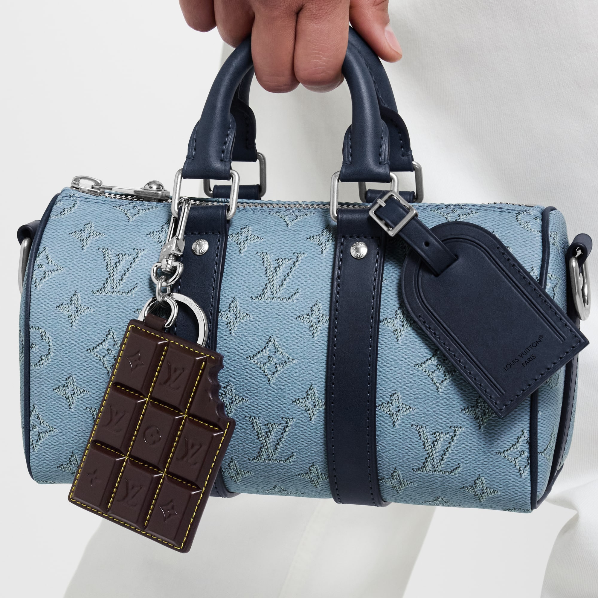 LV Chocolate Bar Key Holder and Bag Charm S00 in Men