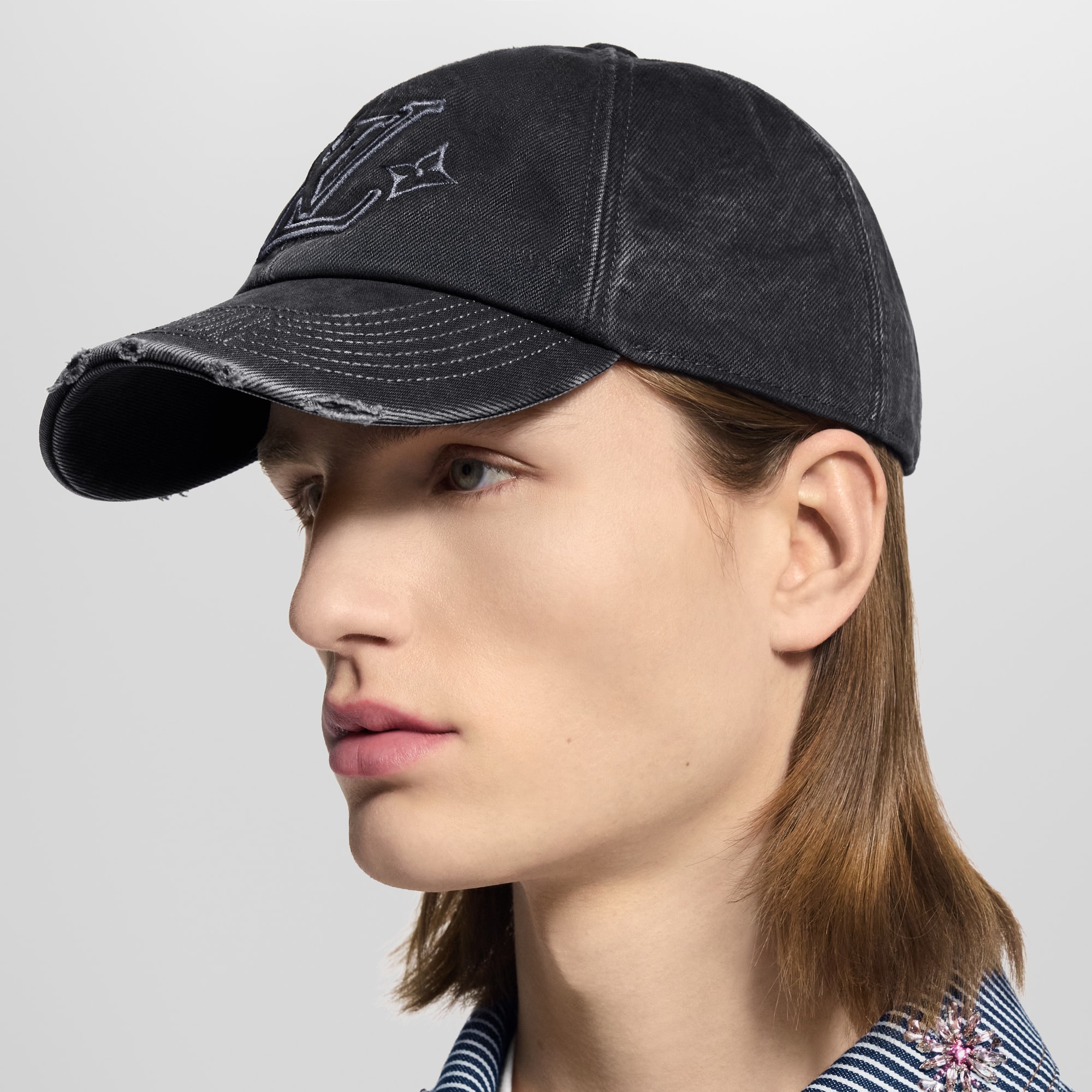 LV Denim Washed Cap S00 in Men