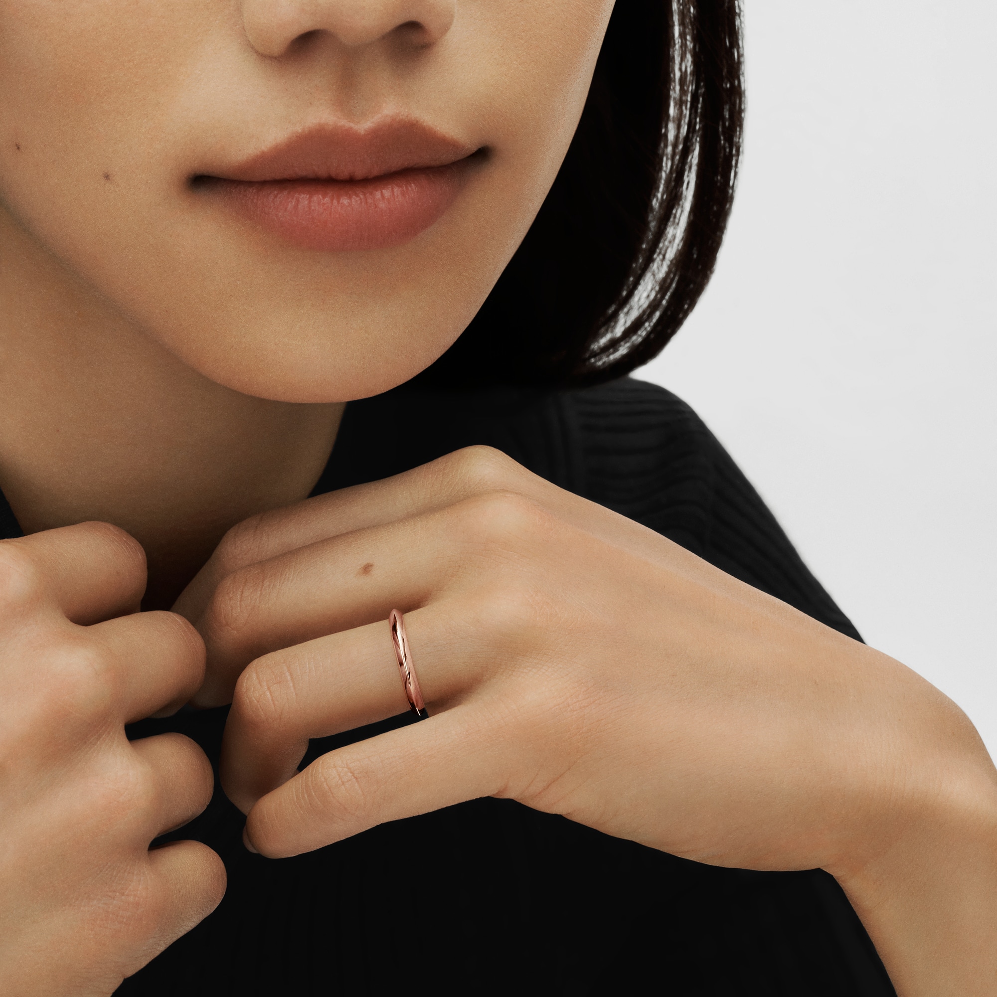 LV Diamonds 2.5mm Wedding Band, Pink Gold  in Jewellery