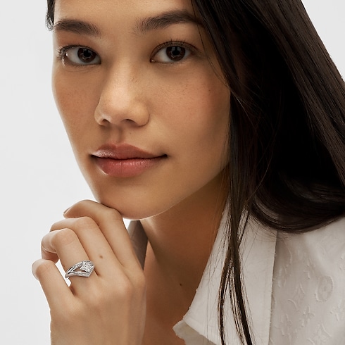 LV Diamonds Pavé Double Ring, LV Monogram Star cut in Jewellery's Collections LV Diamonds collections by Louis Vuitton (Product zoom)