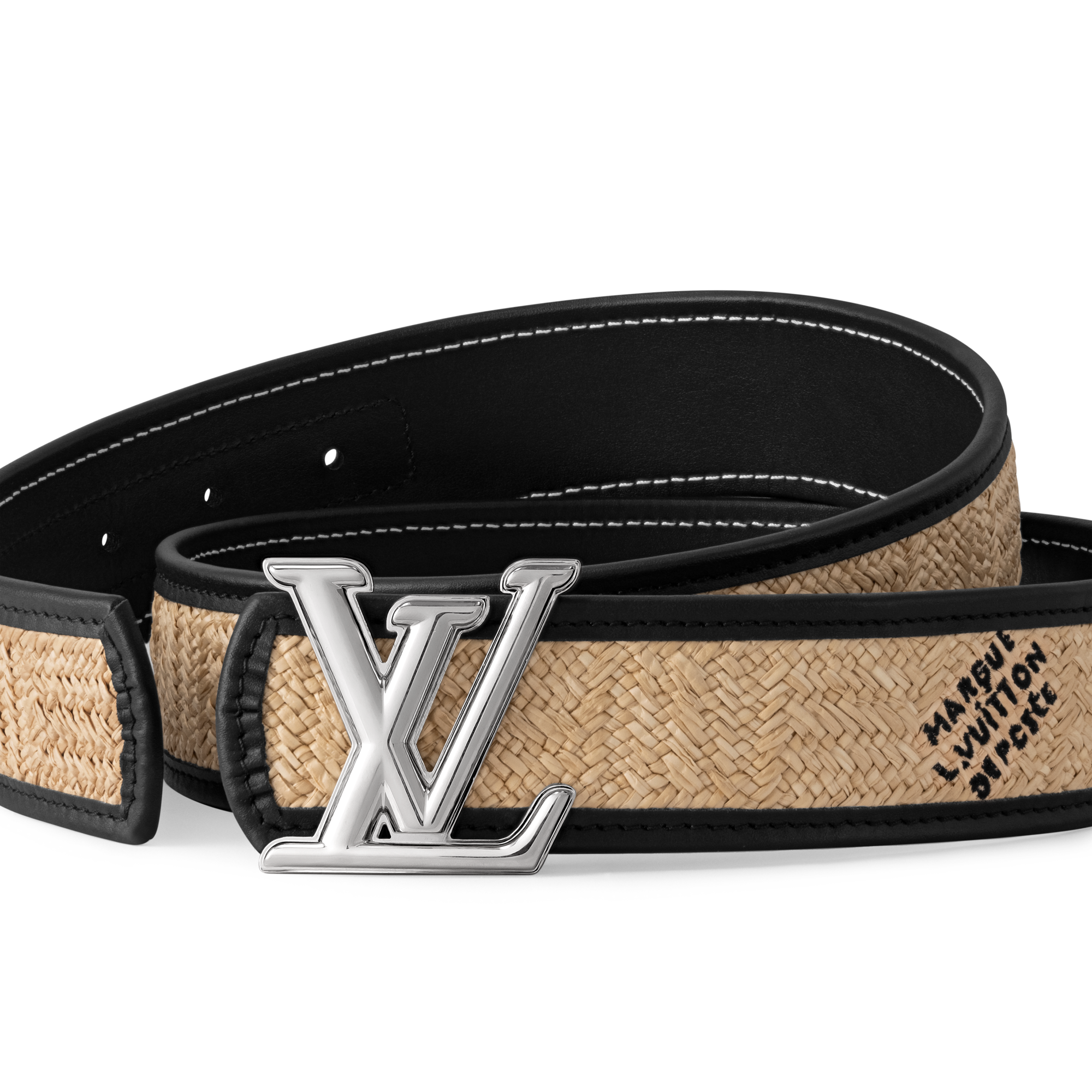 LV Dimension Raffia 40mm Reversible Belt  in Men