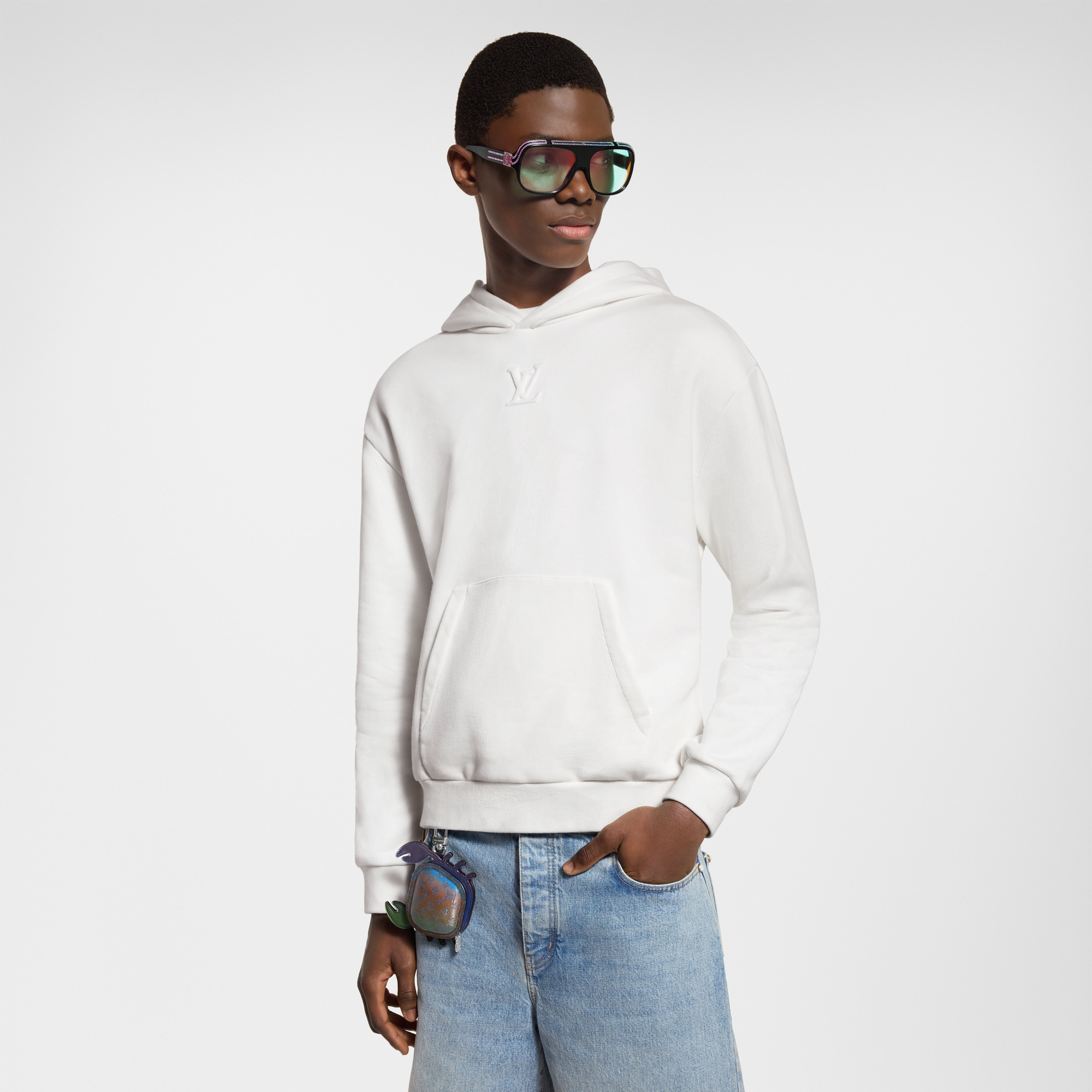 LV Embossed Cotton Hoodie  in Men