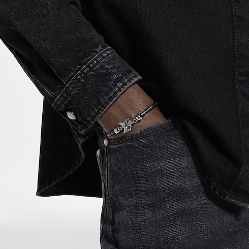 LV Flower Bracelet Monogram Eclipse Canvas in Men's Fashion Jewelry Bracelets collections by Louis Vuitton (Product zoom)
