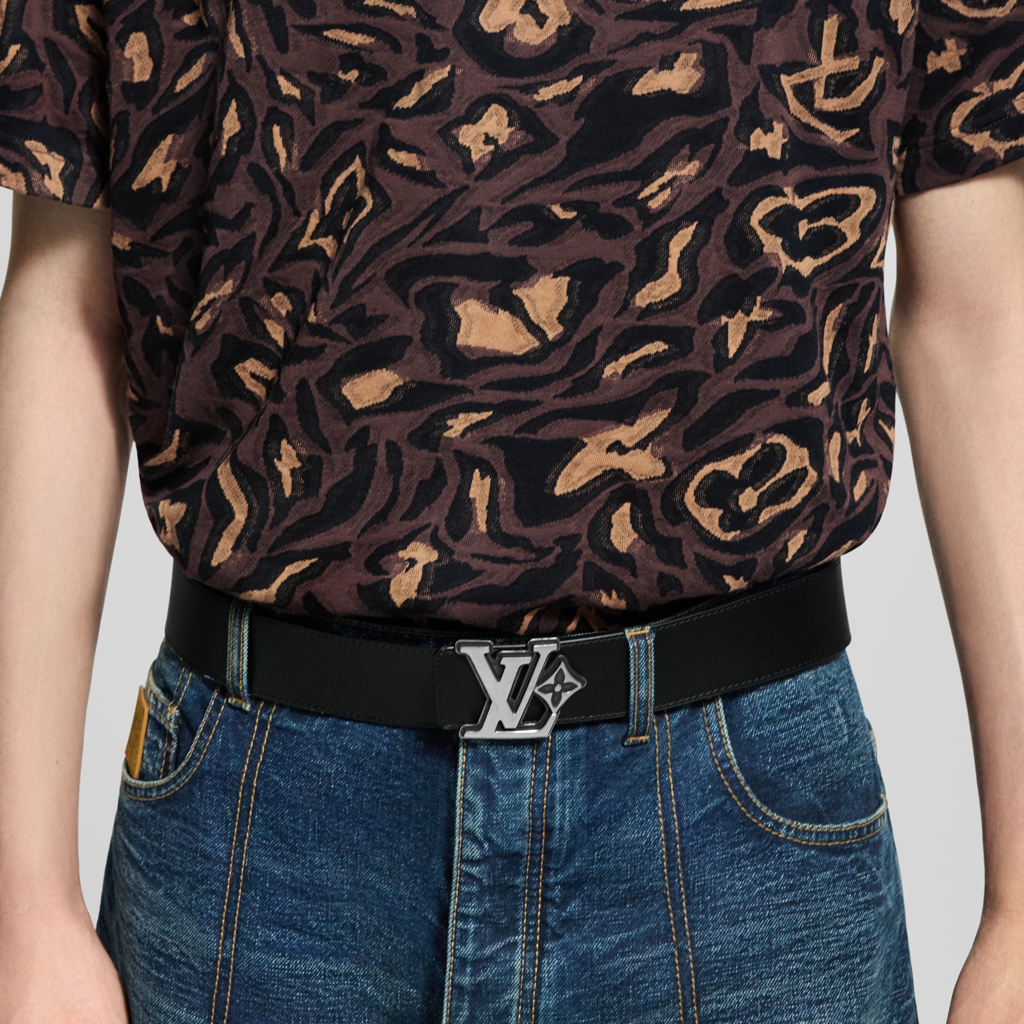 LV Flower Camoflage 40mm Reversible Belt  in Men