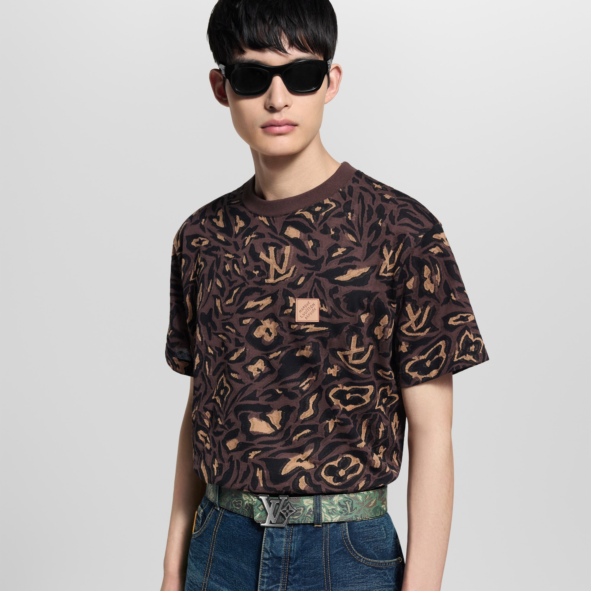 LV Flower Camoflage 40mm Reversible Belt  in Men