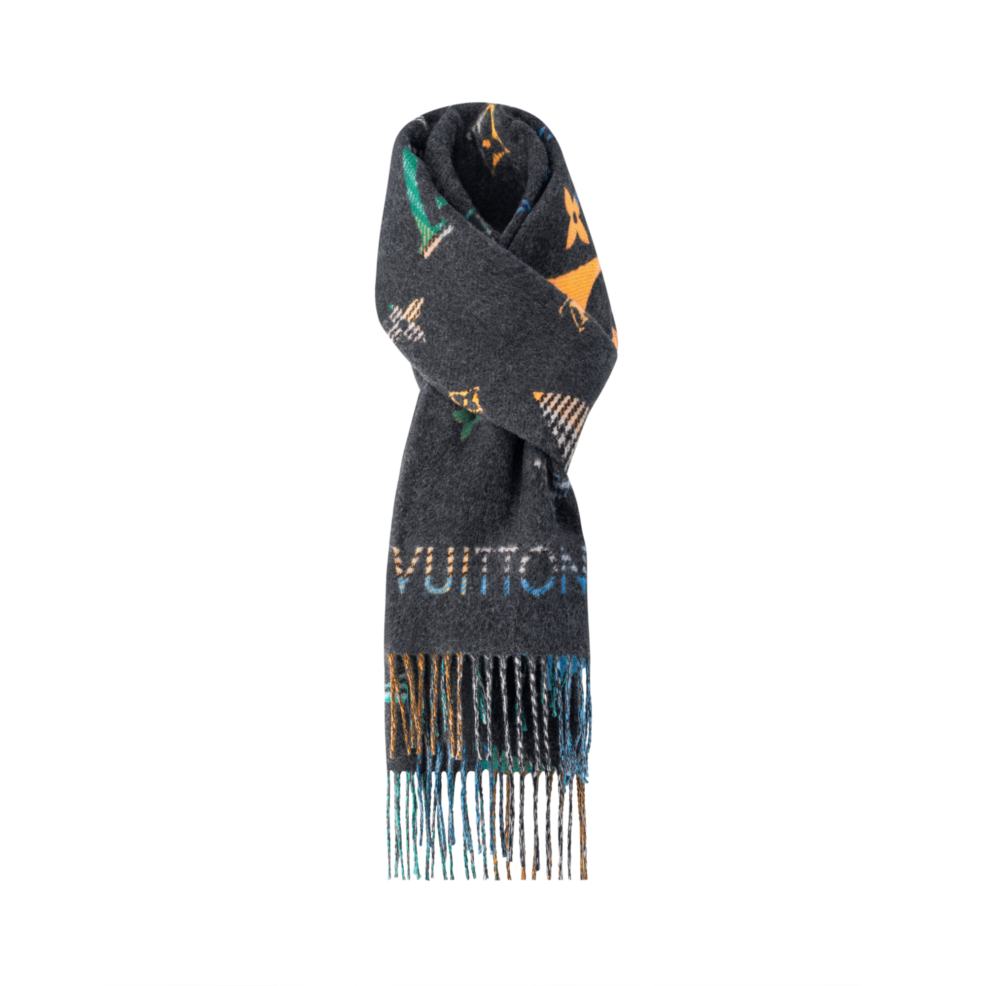 LV Galaxy Tartan Scarf S00 in Men