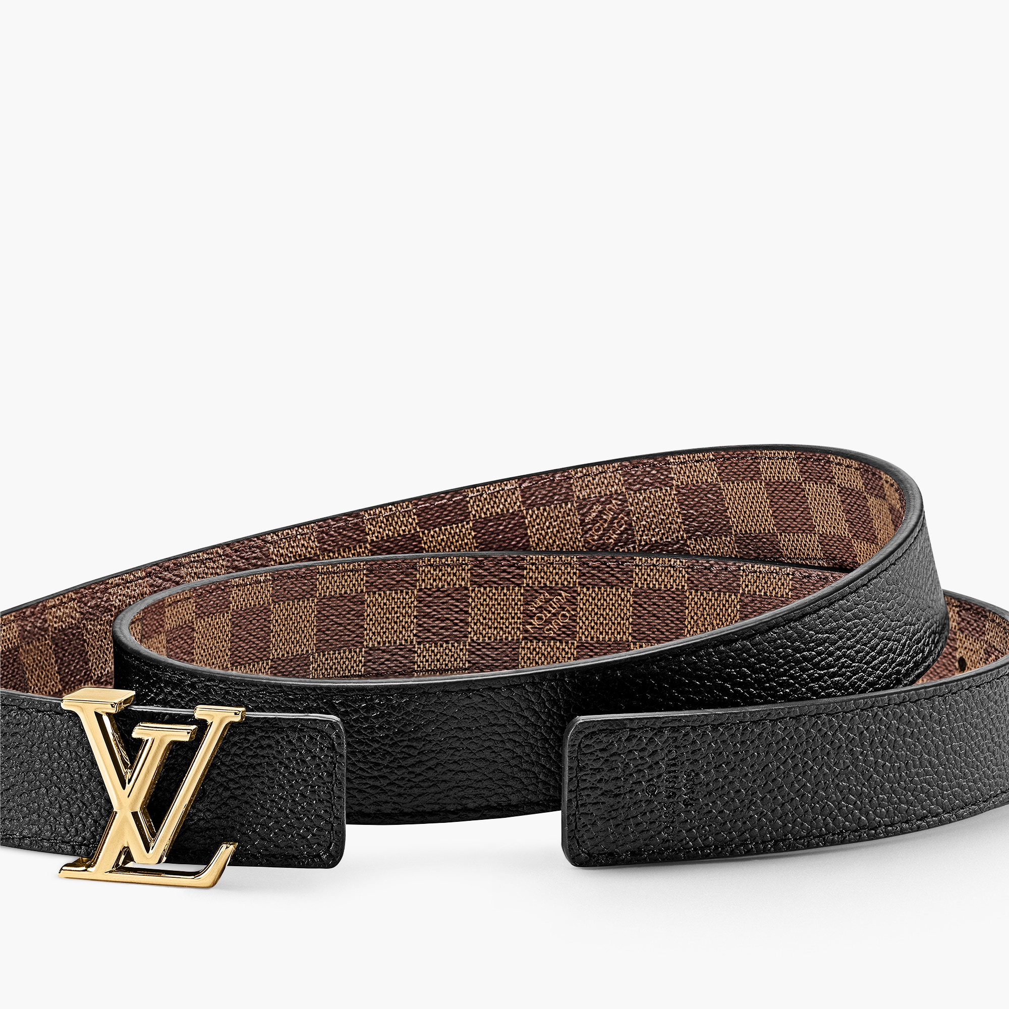 LV Iconic 25MM Reversible Belt Damier Ebene Canvas Accessories