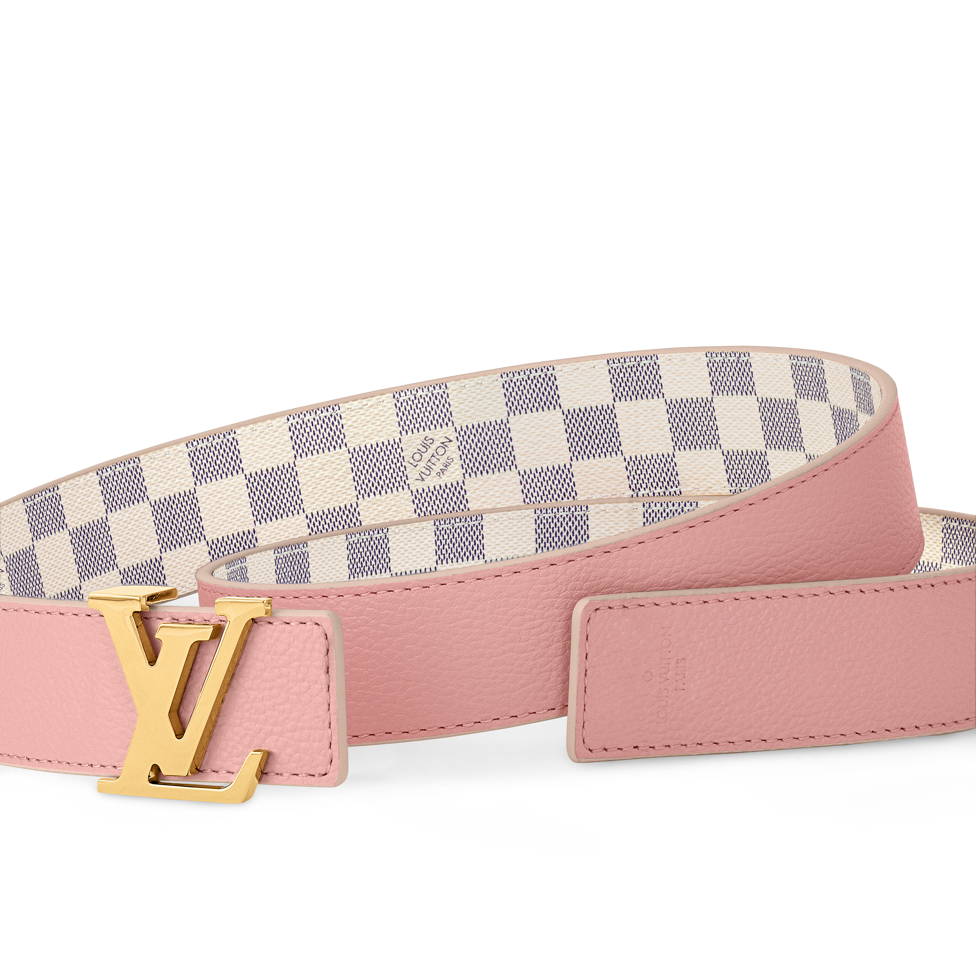 LV Initials 30MM Reversible Belt Damier Azur Canvas in Women