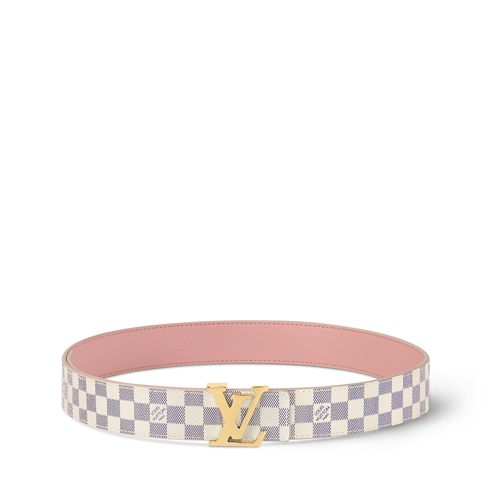 LV Initials 30MM Reversible Belt Damier Azur Canvas in Women
