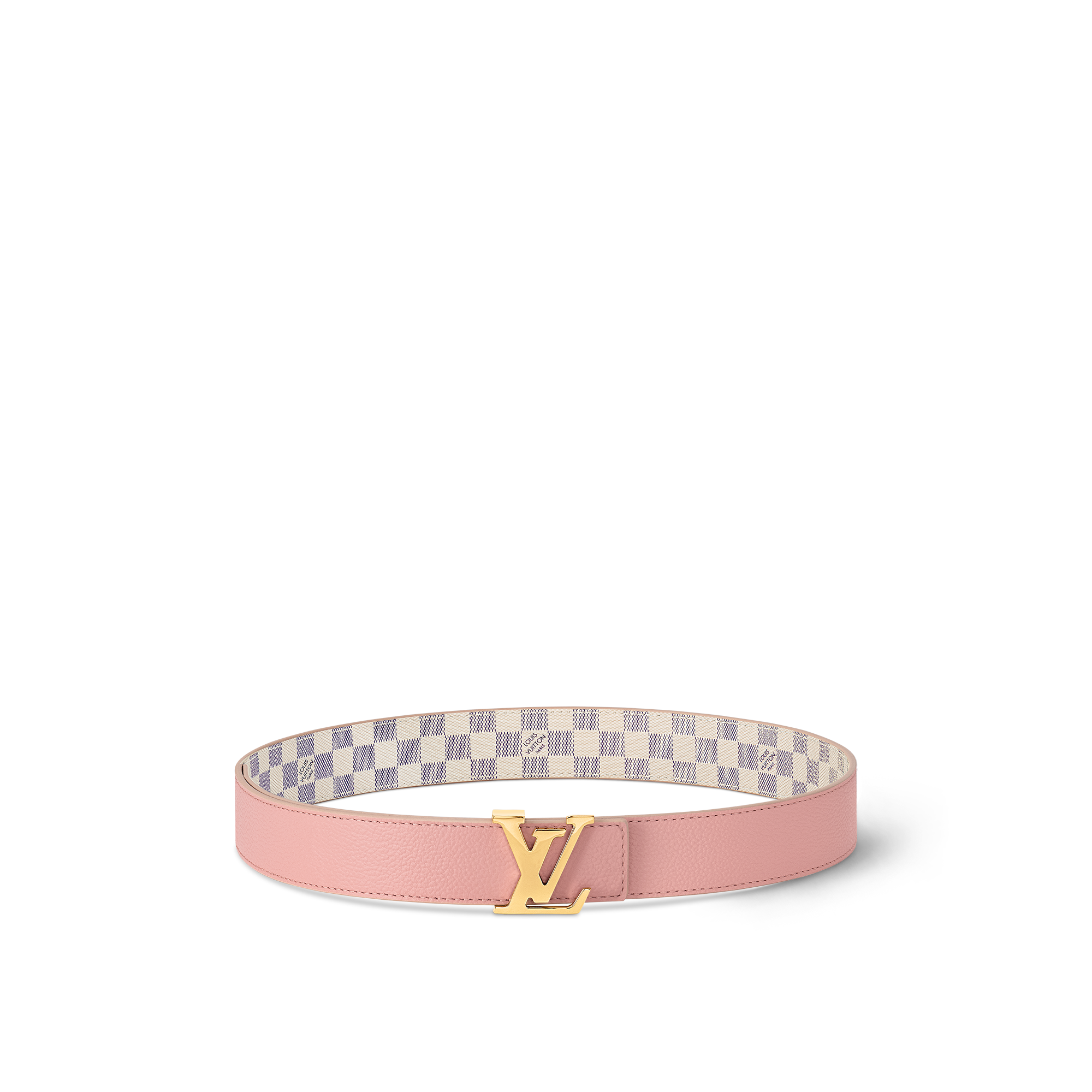 LV Initials 30MM Reversible Belt Damier Azur Canvas in Women
