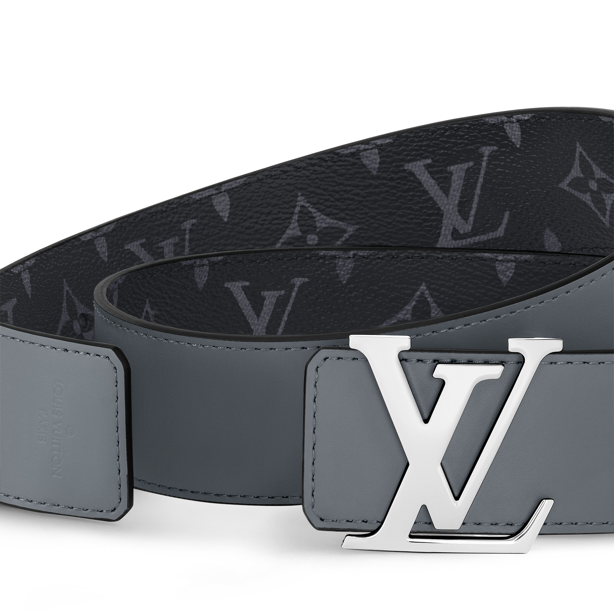 LV Initials 40MM Reversible Belt Monogram Eclipse Canvas in Men