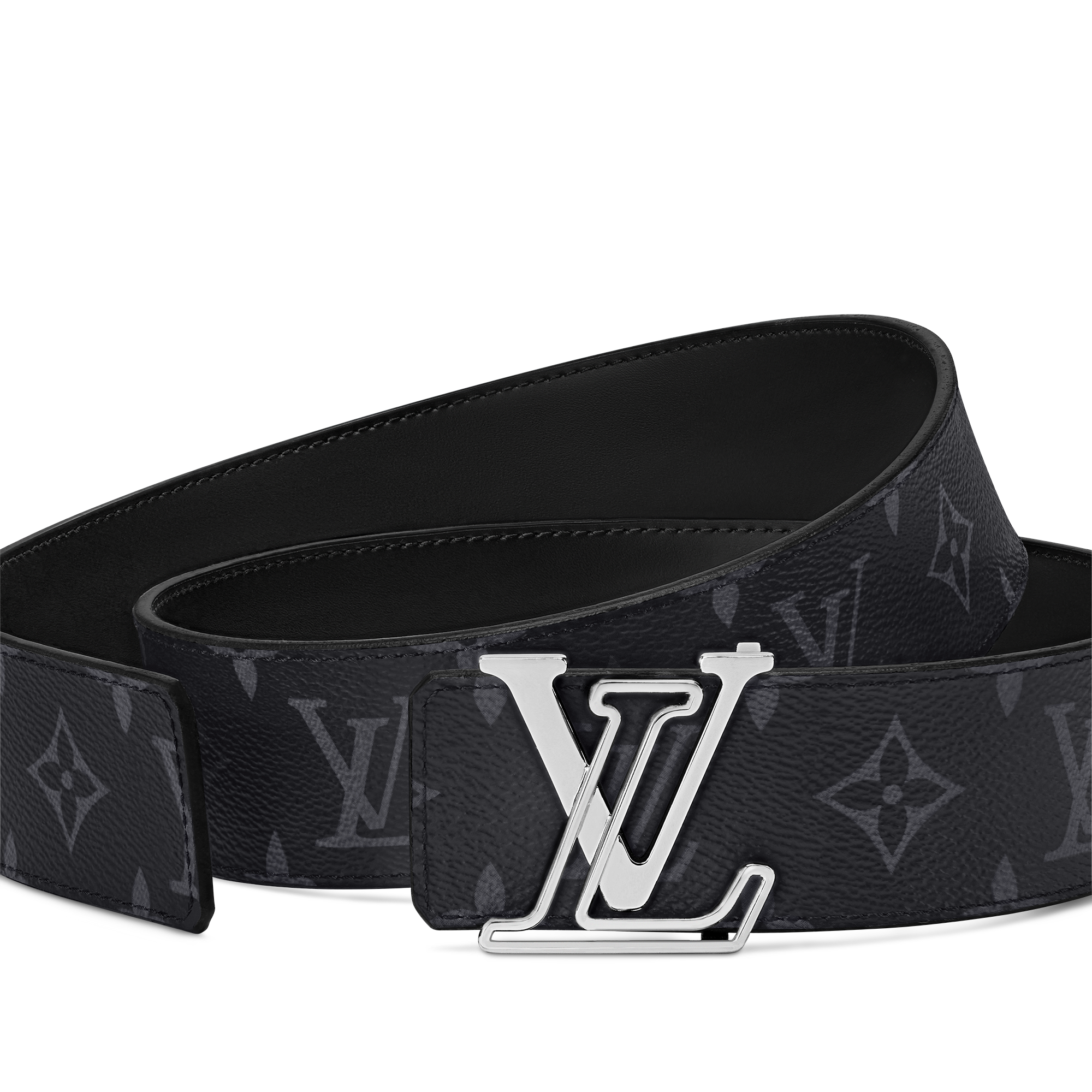 LV Line 40mm Reversible Belt Monogram Eclipse Canvas in Men