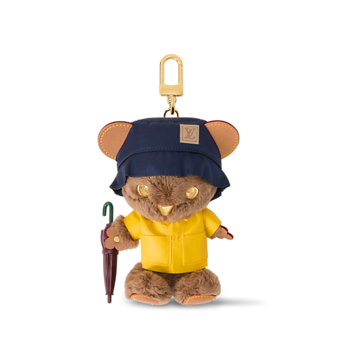 LV Louis Bear Rain Bag Charm front view