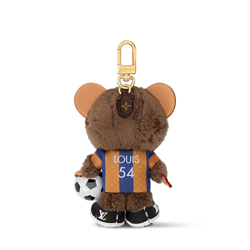 LV Louis Bear Soccer Bag Charm back view