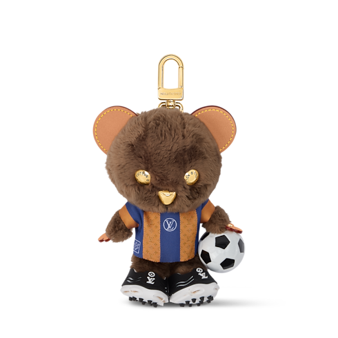 LV Louis Bear Soccer Bag Charm front view