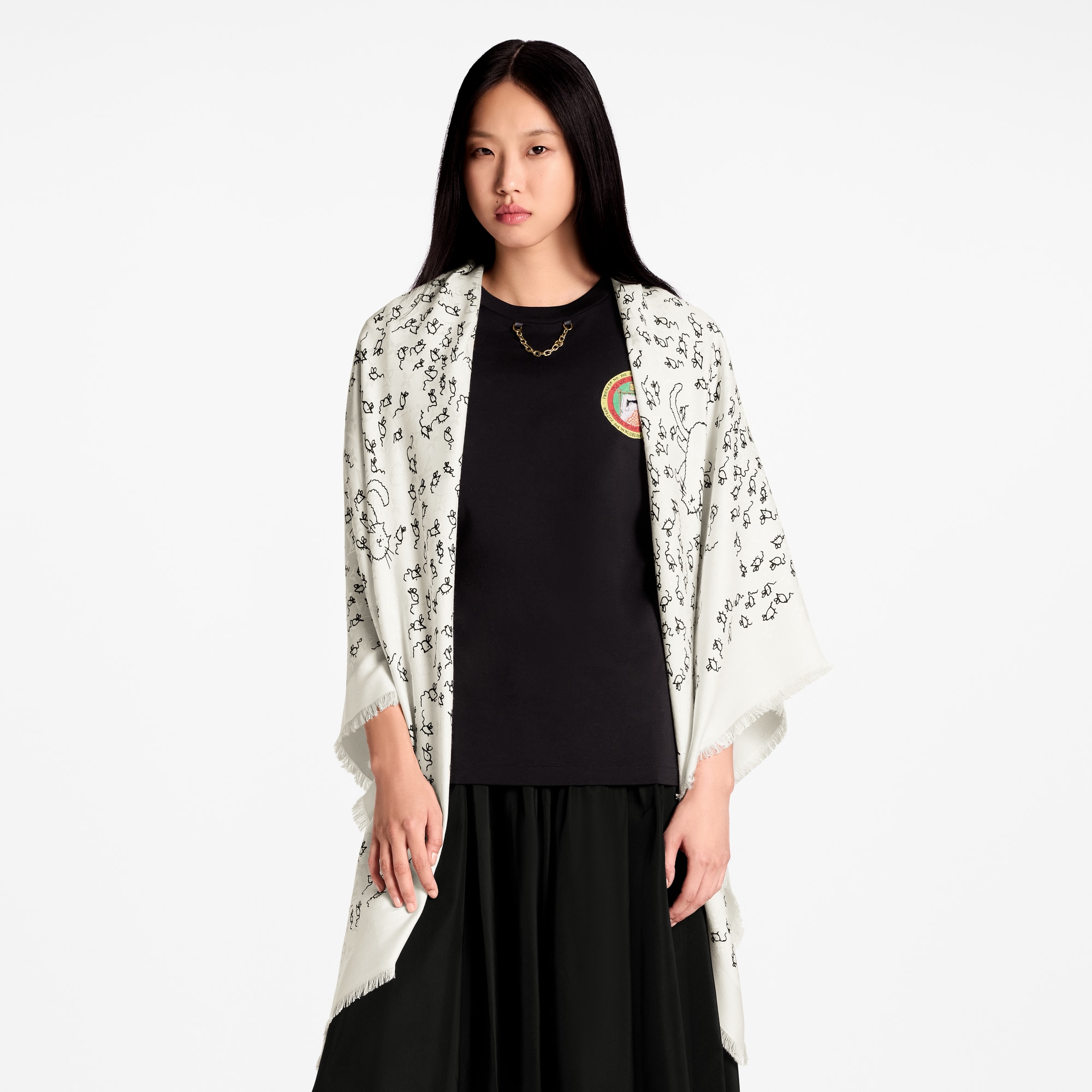 LV Mice Monogram Classique Shawl S00 in Women