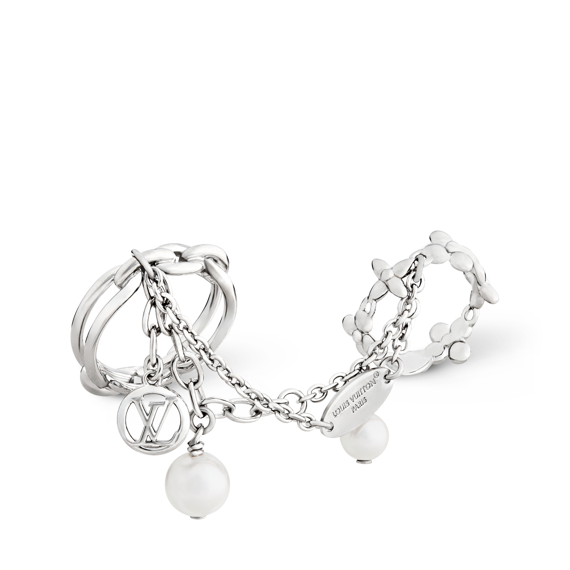 LV Mix Chains Set Of Rings S00 in Women