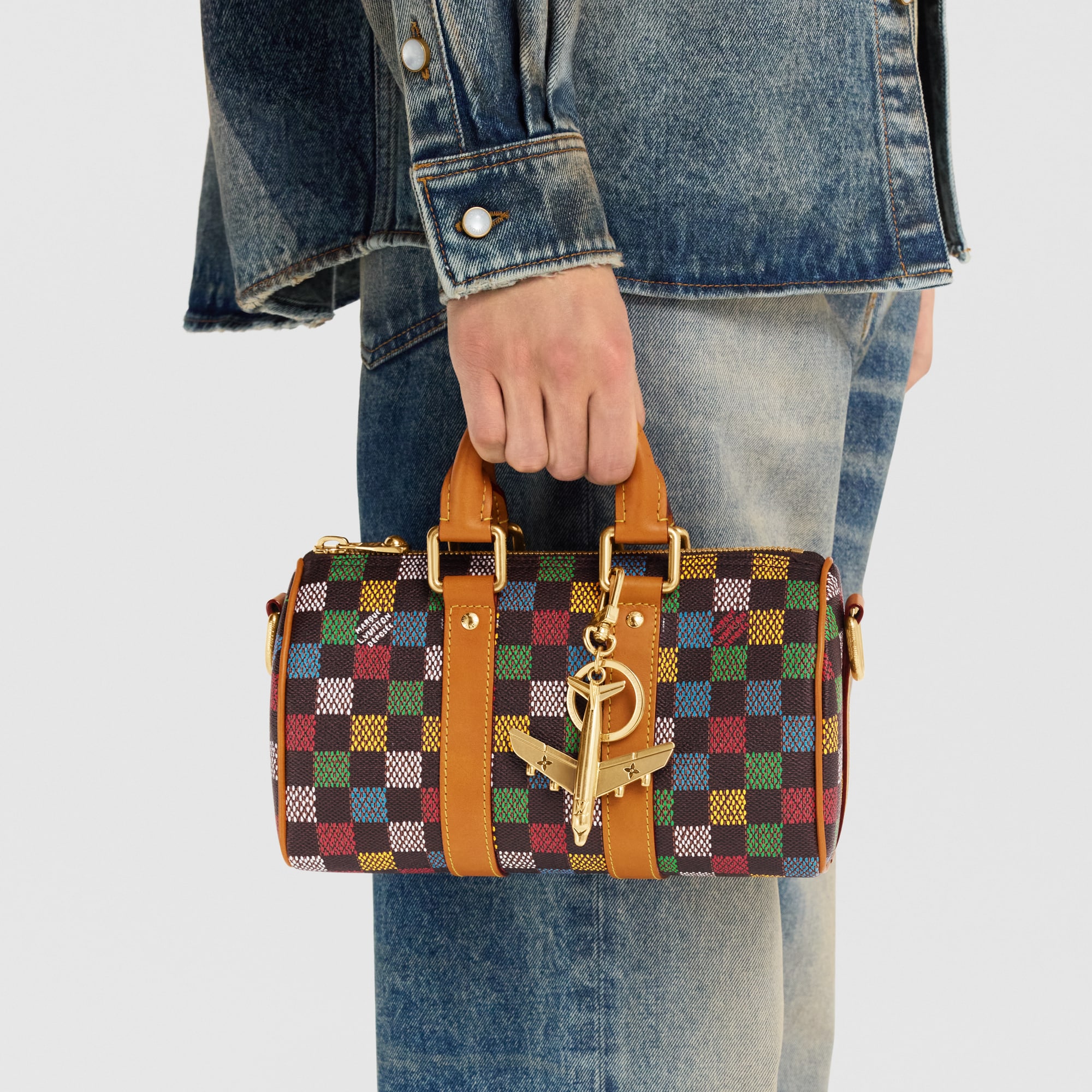 LV Plane Key Holder and Bag Charm S00 in Men