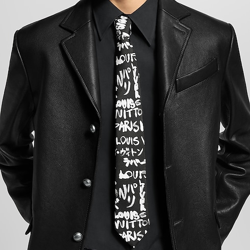 LV Scribble Tie S00 in Men's Accessories Ties and Pocket Squares collections by Louis Vuitton (Product zoom)