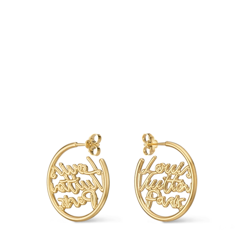 LV Script Hoops PM S00 in Women's Fashion Jewellery Earrings collections by Louis Vuitton (Product zoom)