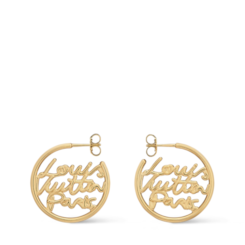 LV Script Hoops PM S00 in Women's Fashion Jewellery Earrings collections by Louis Vuitton (Product zoom)
