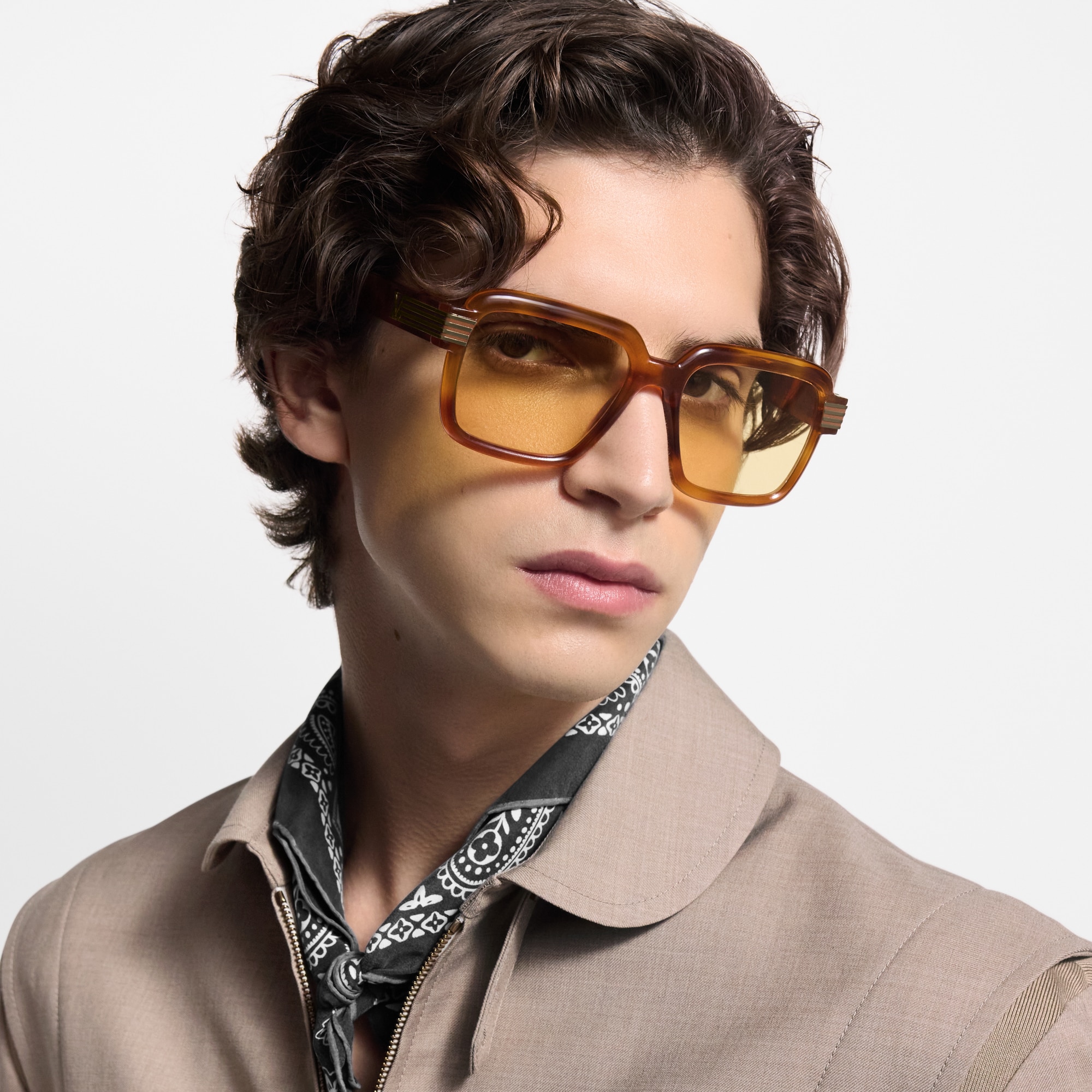 LV Slide Large Square Round Sunglasses S00 in Men