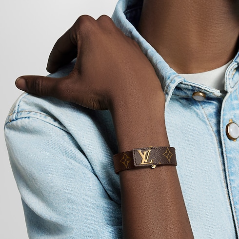 LV Slim Bracelet Monogram Canvas in Men's Fashion Jewelry Bracelets collections by Louis Vuitton (Product zoom)