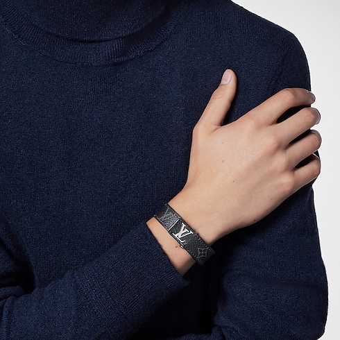 LV Slim Bracelet Monogram Eclipse Canvas in Men's Fashion Jewelry All Fashion Jewelry collections by Louis Vuitton (Product zoom)