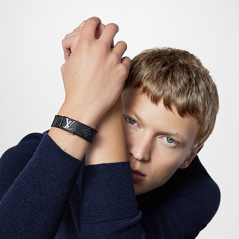 LV Slim Bracelet Monogram Eclipse Canvas in Men's Fashion Jewelry All Fashion Jewelry collections by Louis Vuitton (Product zoom)