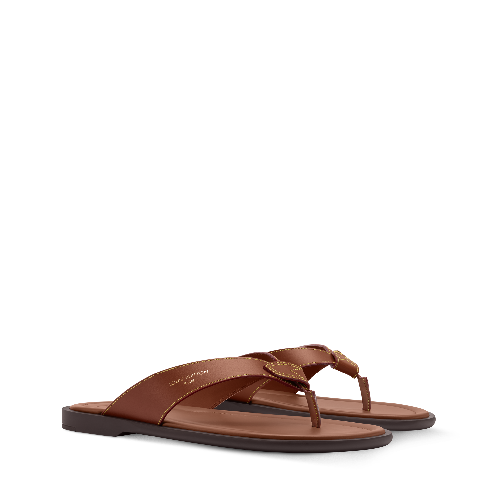 Louis Vuitton Men\'s Dark Brown and Orange Flip-Flops LV Sunset Flat Comfort Sandal - Women - Shoes | LOUIS VUITTON ® main image 4