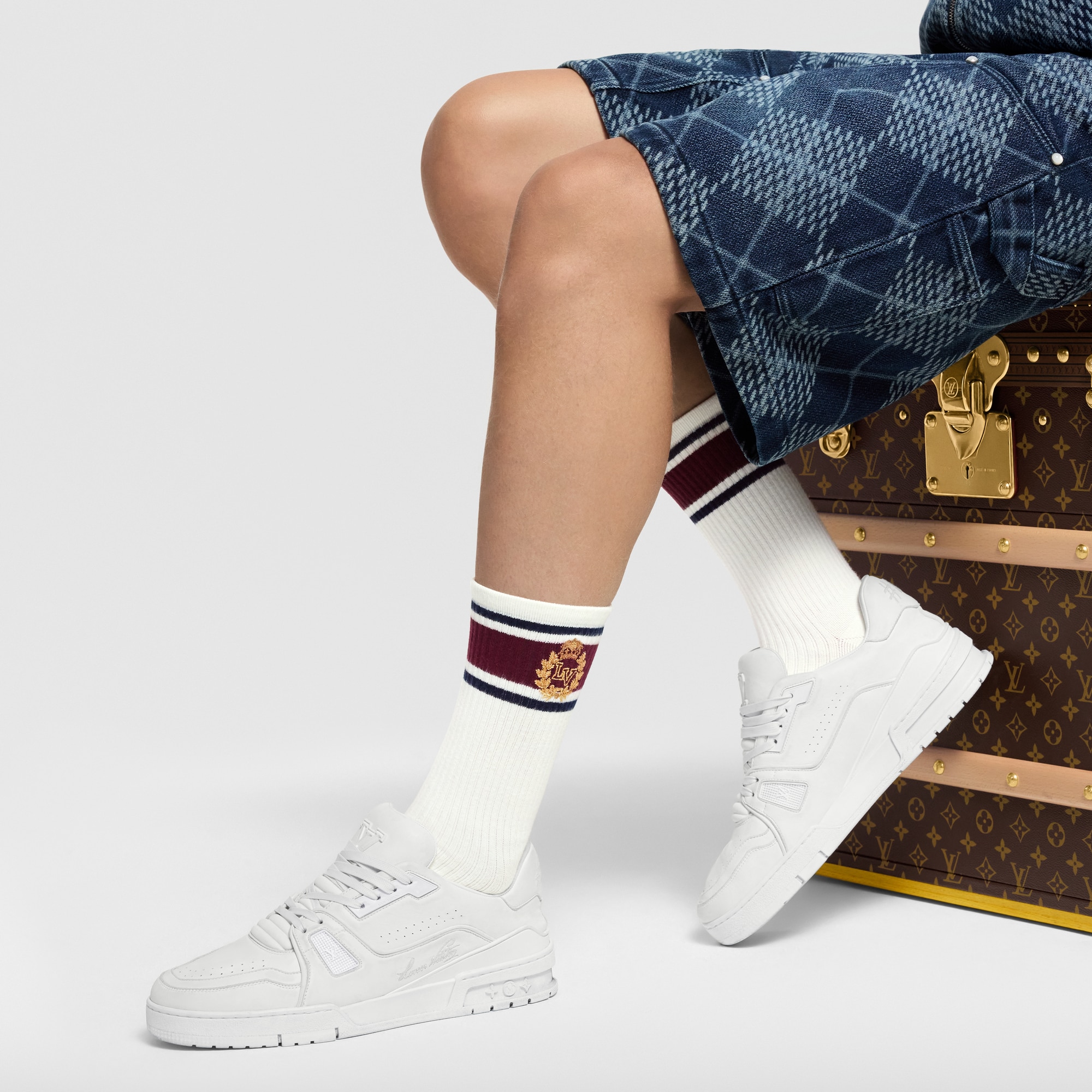 LV Trainer Distressed Sneaker  in Men