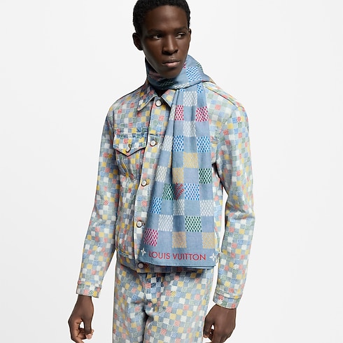 LV Vers Damier Denim Stole S00 in Men's Accessories Scarves collections by Louis Vuitton (Product zoom)