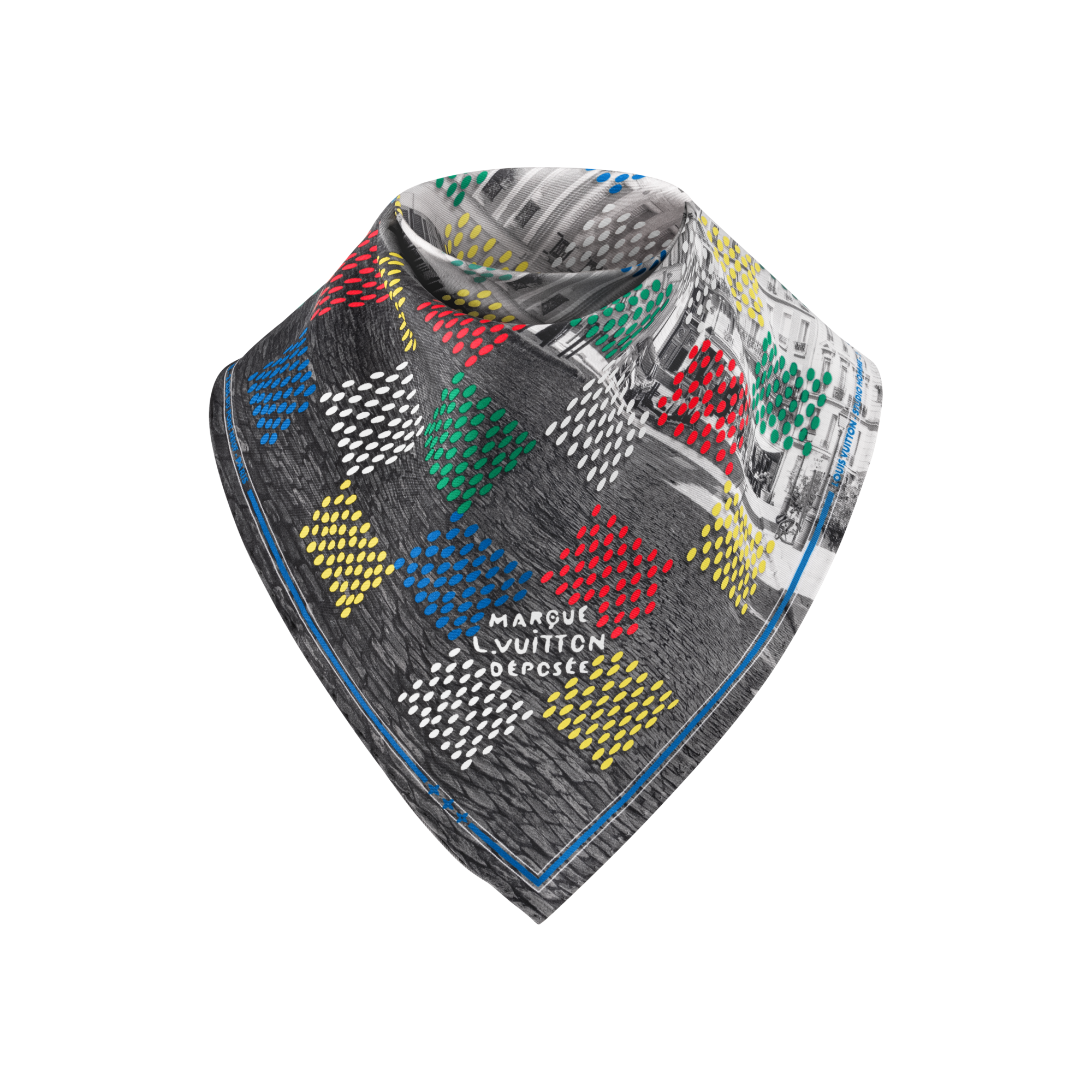 LV Vers Damier Silk Bandana S00 in Men