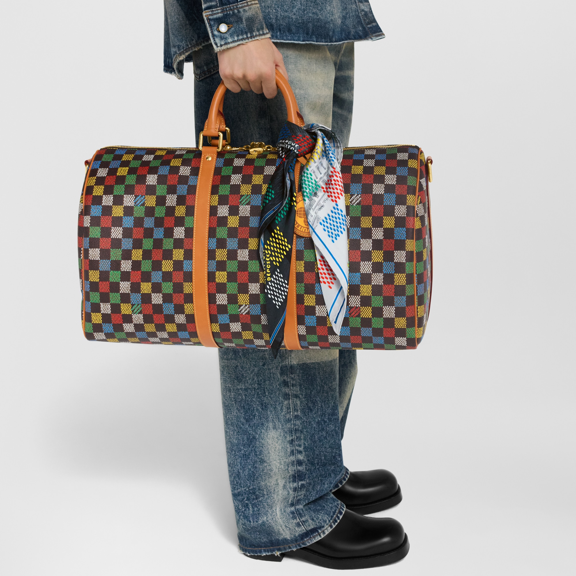 LV Vers Damier Silk Bandana S00 in Men