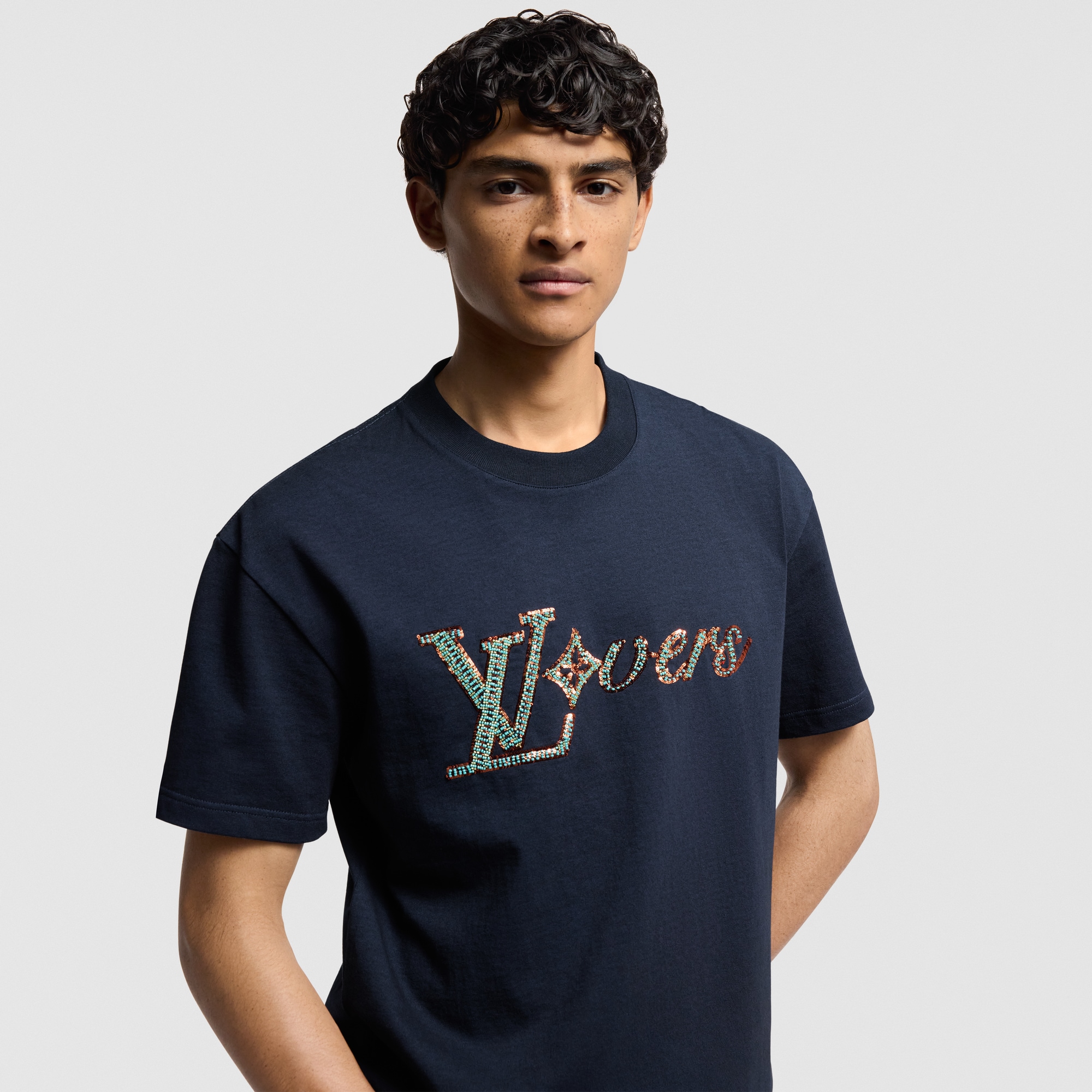 LV Vers Embellished Short-Sleeved T-Shirt  in Men