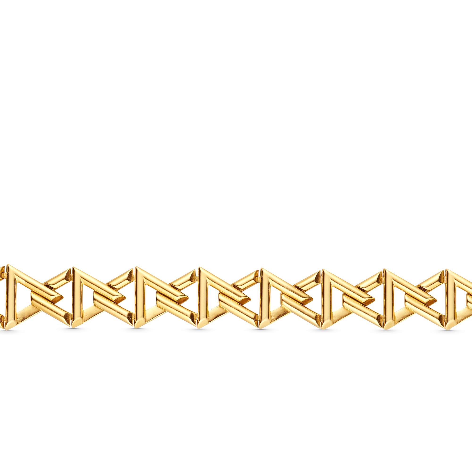 LV Volt Curb Chain Large Bracelet, Yellow Gold  in Men
