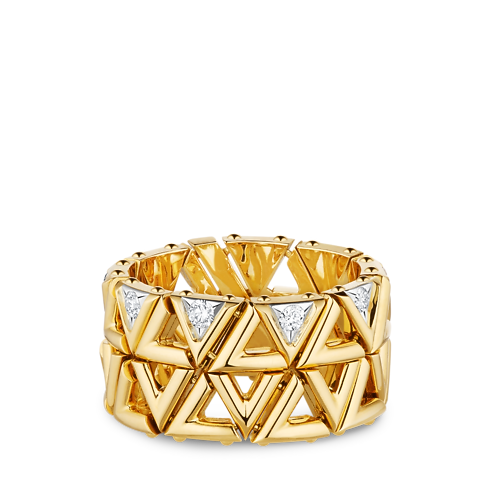LV Volt Mesh Ring, Yellow Gold And Diamonds in Jewellery's Categories All Fine Jewellery collections by Louis Vuitton (Product zoom)