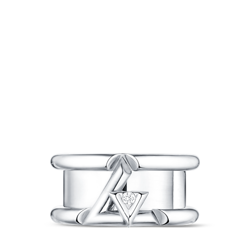 LV Volt One Band Ring, White Gold And Diamond in Jewellery's Categories All Fine Jewellery collections by Louis Vuitton (Product zoom)