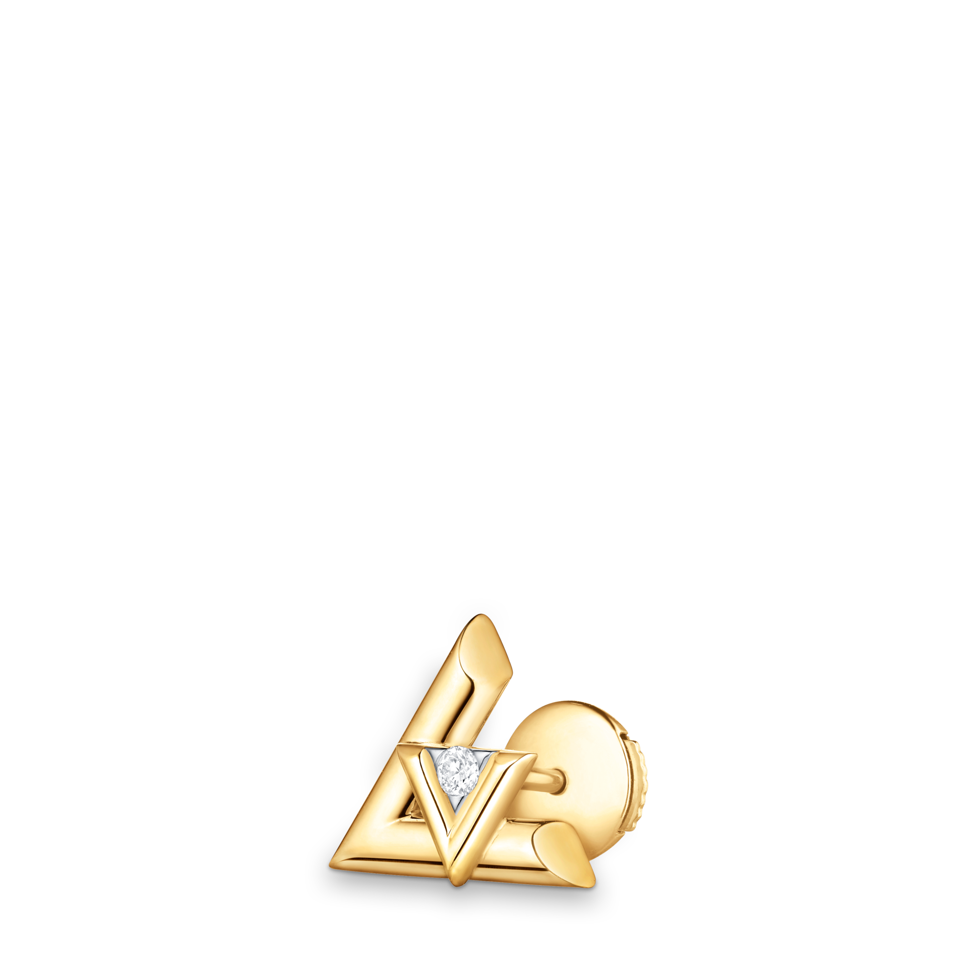 LV Volt One Stud, Yellow Gold And Diamond - PER UNIT  in Jewellery