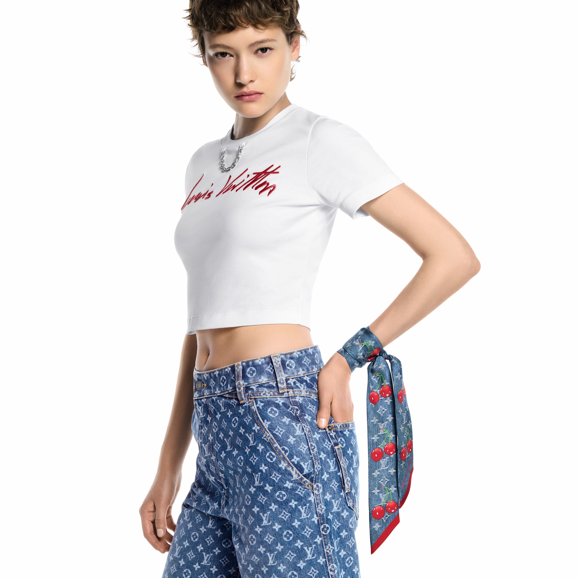 LV x TM Denim Cerise Bandeau S00 in Women