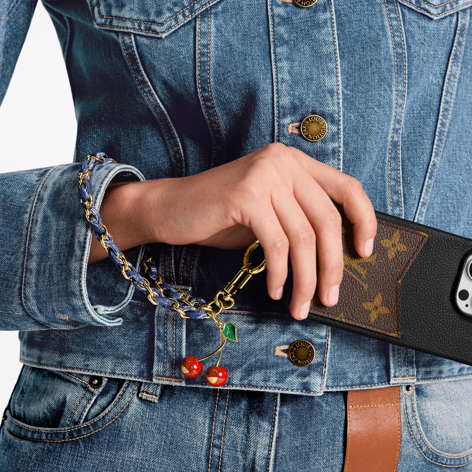 LV x TM Denim Cerise Phone Holder S00 - Accessories | LOUIS VUITTON