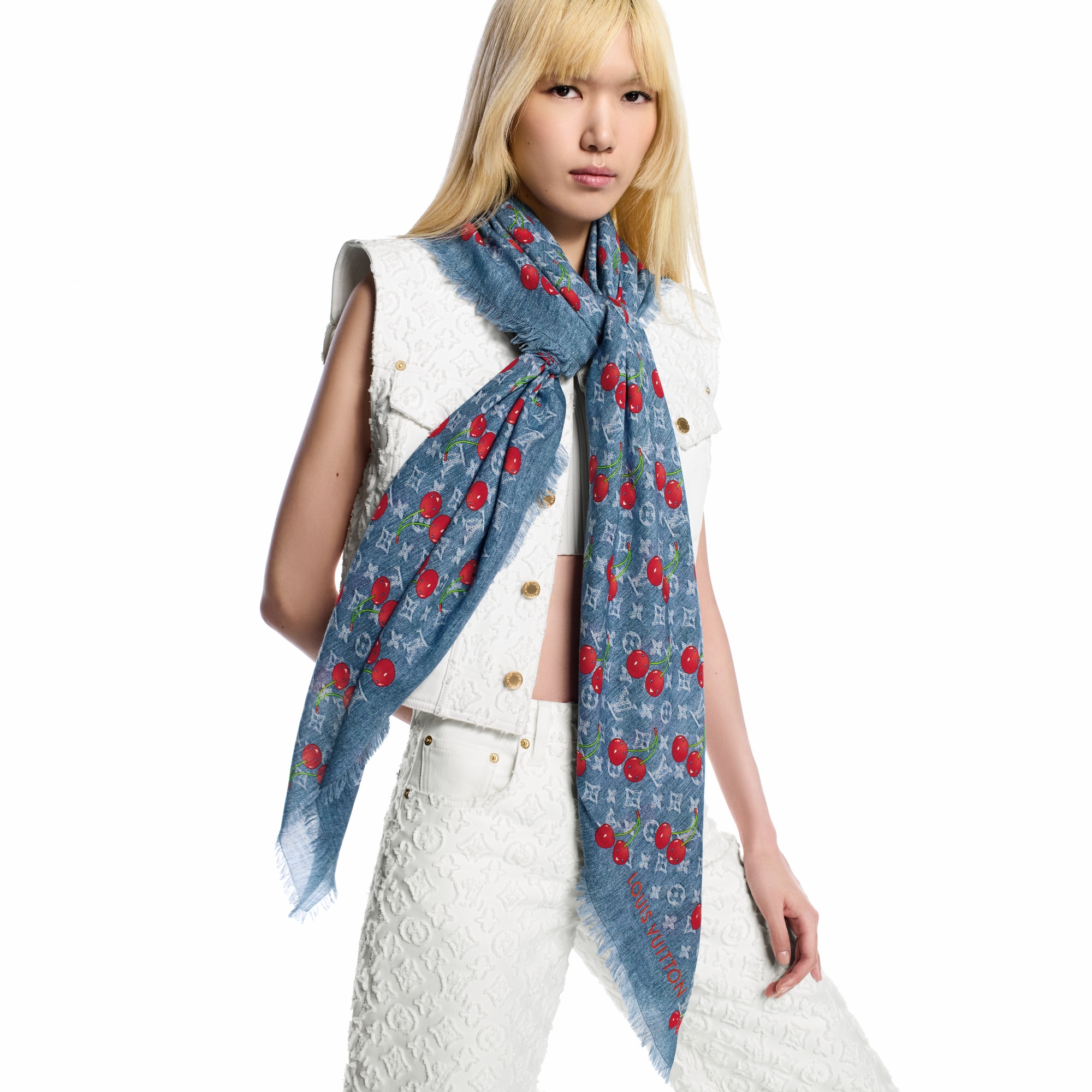 LV x TM Denim Cerise Shawl S00 in Women