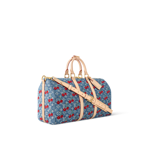 LV x TM Keepall Bandoulière 45 Monogram Denim in Women's Travel All Luggage and Accessories collections by Louis Vuitton (Product zoom)