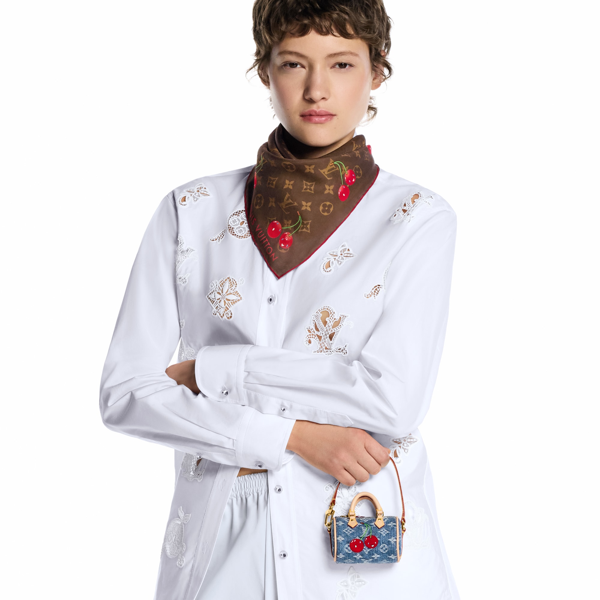 LV x TM Micro Speedy Denim Cerise Bag Charm S00 in Women