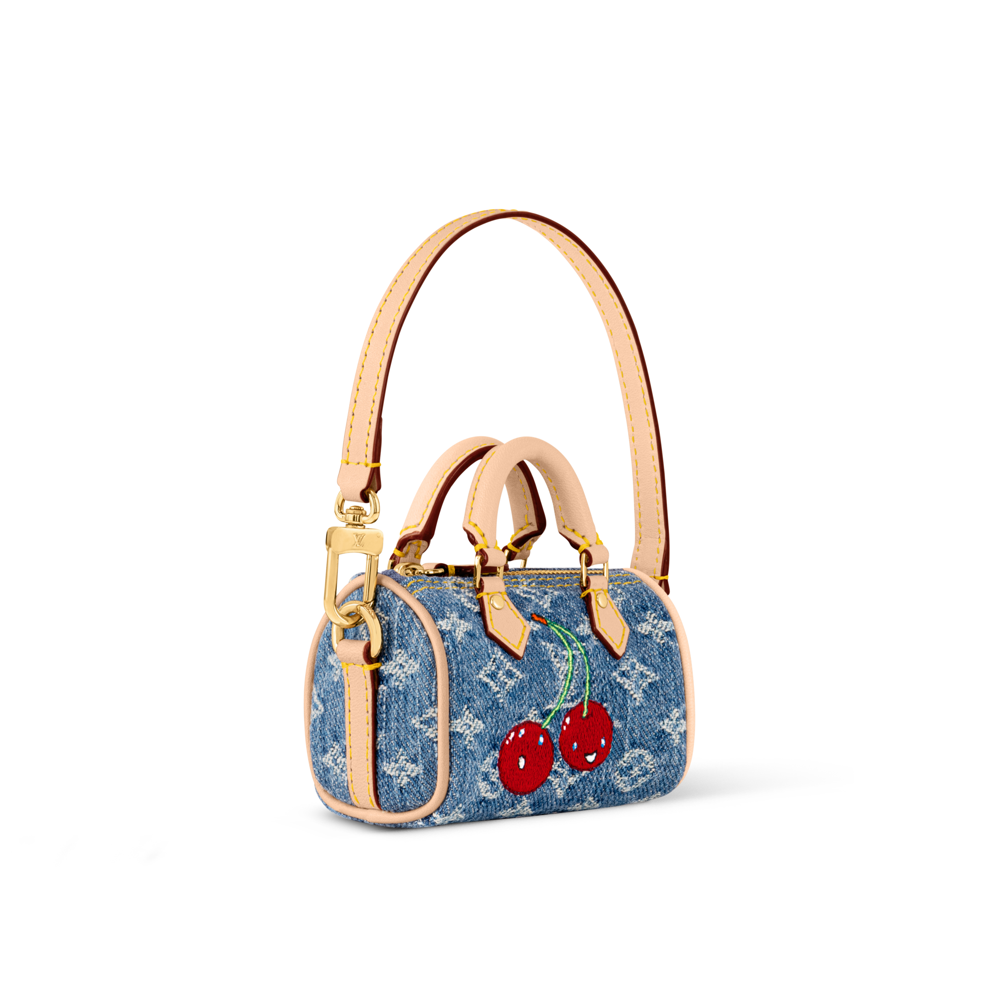 LV x TM Micro Speedy Denim Cerise Bag Charm S00 in Women