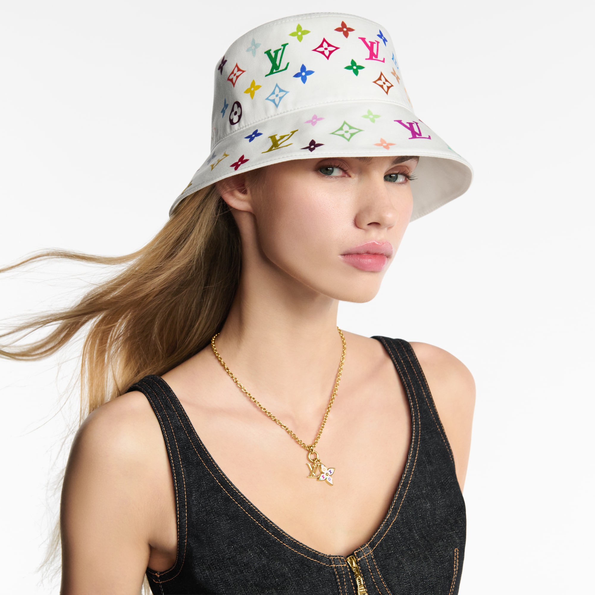 Louis Vuitton Bob SI Necklace Hat Louis Vuitton Nylon Monogram Reversible Bob Bucket Hat S  main image 4