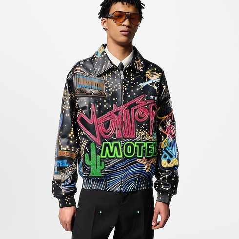 Made To Order Embellished Leather Bomber Jacket in Men's Ready-to-Wear Outerwear and Coats collections by Louis Vuitton (Product zoom)