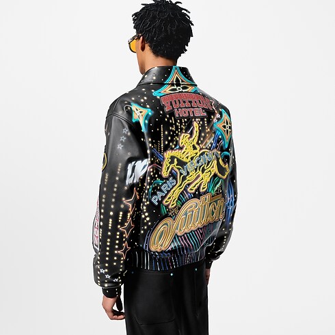 Made To Order Embellished Leather Bomber Jacket in Men's Ready-to-Wear Outerwear and Coats collections by Louis Vuitton (Product zoom)