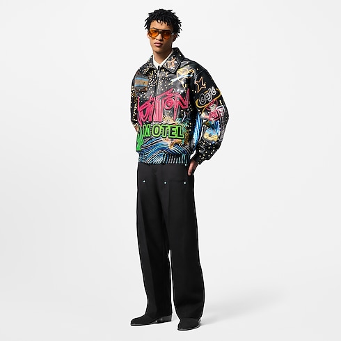 Made To Order Embellished Leather Bomber Jacket in Men's Ready-to-Wear Outerwear and Coats collections by Louis Vuitton (Product zoom)