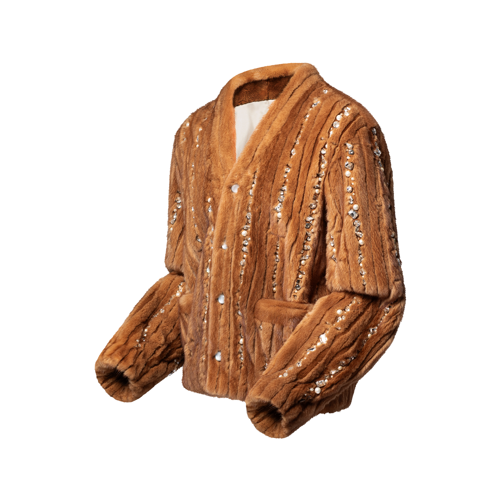 Made To Order Embellished Mink Cardigan  in Men
